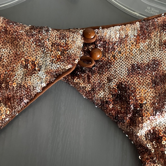 Cache open back sequin cheetah short dress - Picture 4 of 5